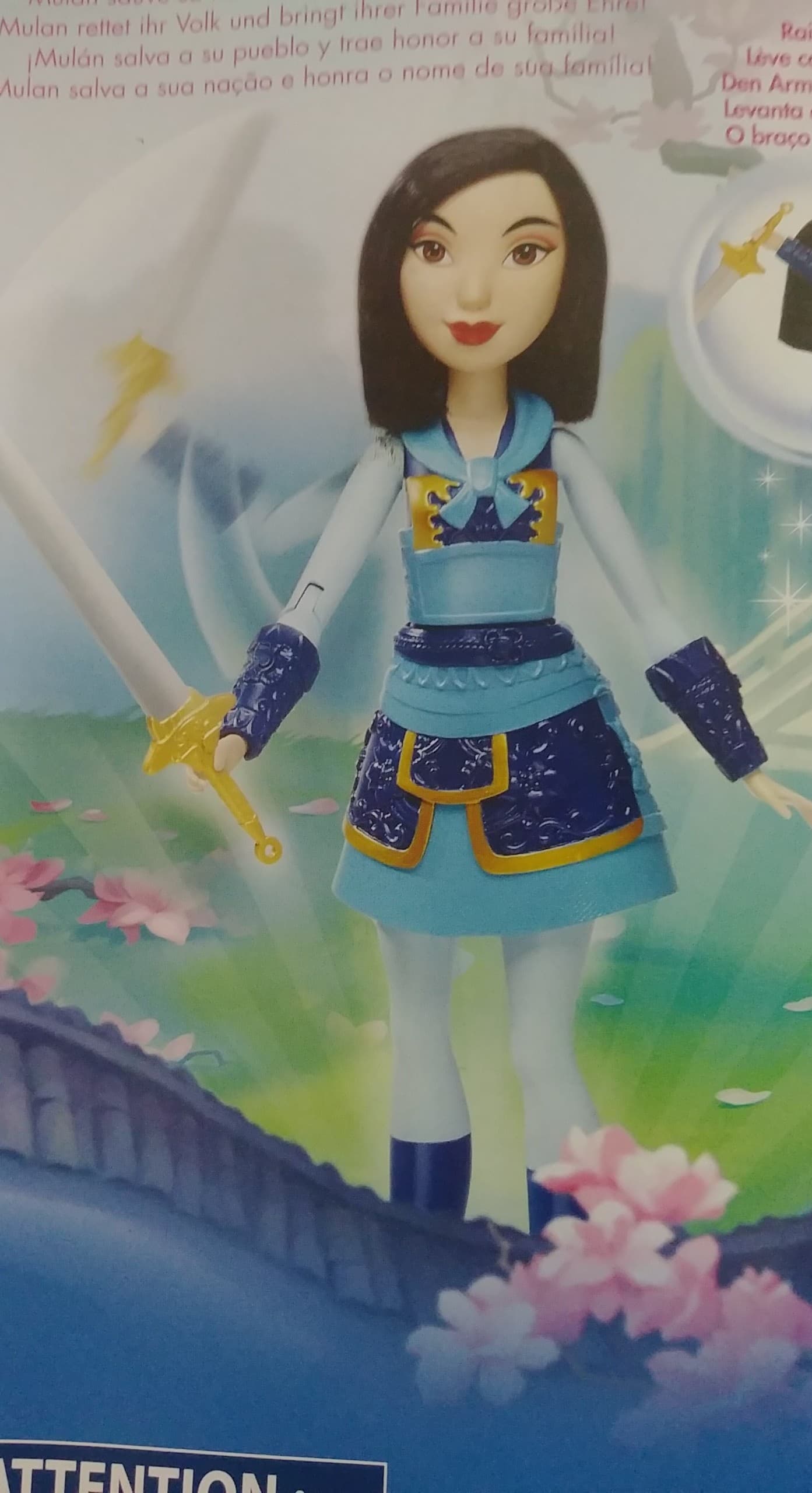 2020 Disney Princess Warrior Moves Mulan Doll With Sword Action Figure New