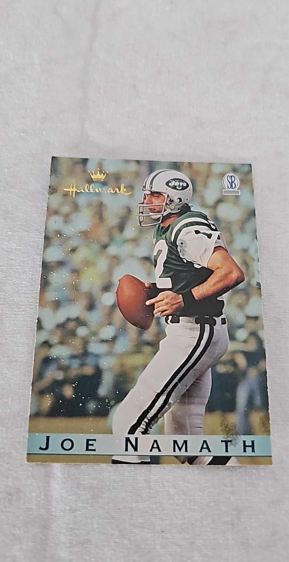 HALLMARK KEEPSAKE ORNAMENT JOE NAMATH WITH COLLECTOR&#039;S CARD