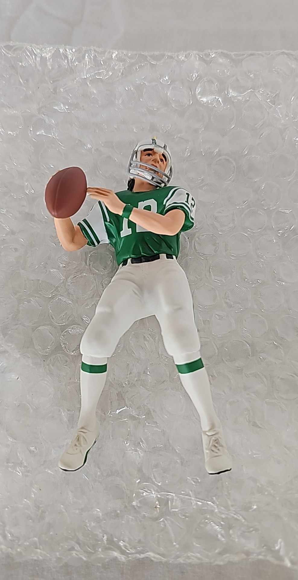 HALLMARK KEEPSAKE ORNAMENT JOE NAMATH WITH COLLECTOR&#039;S CARD