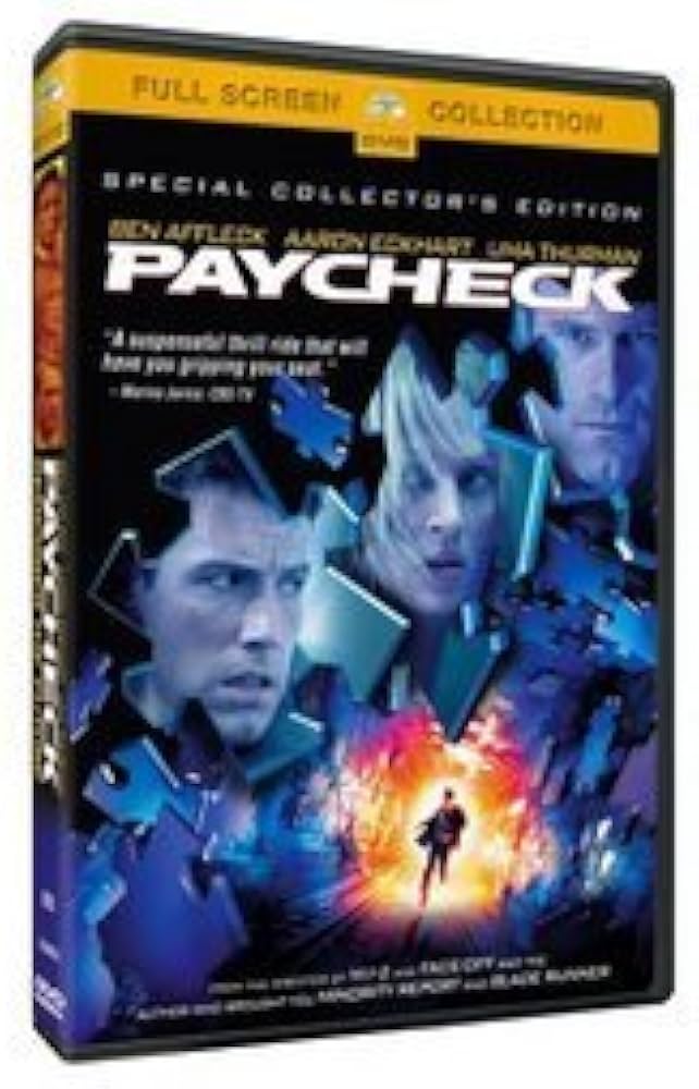 Paycheck Full Screen Ben Affleck, Uma Thurman, and Aaron Eckhart DVD