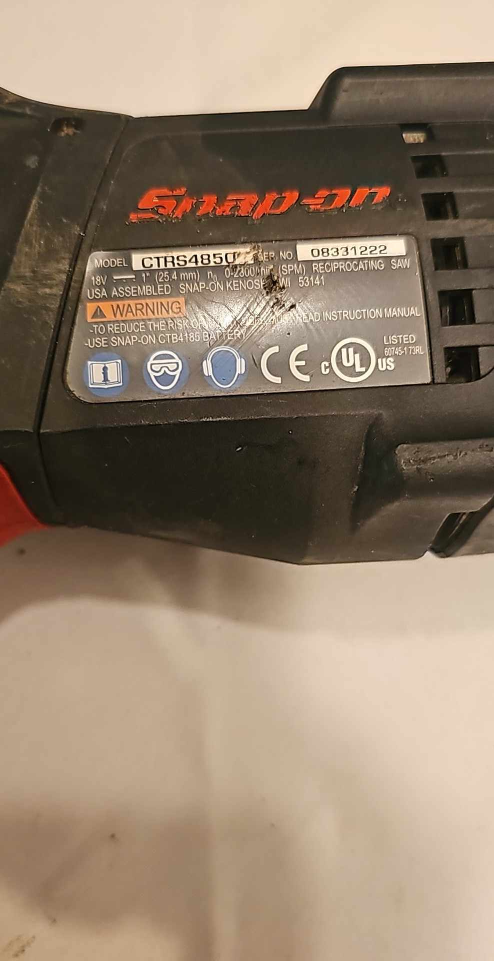 Snap On 9.6v - 18V Battery Powered Sawsall In Carry Case